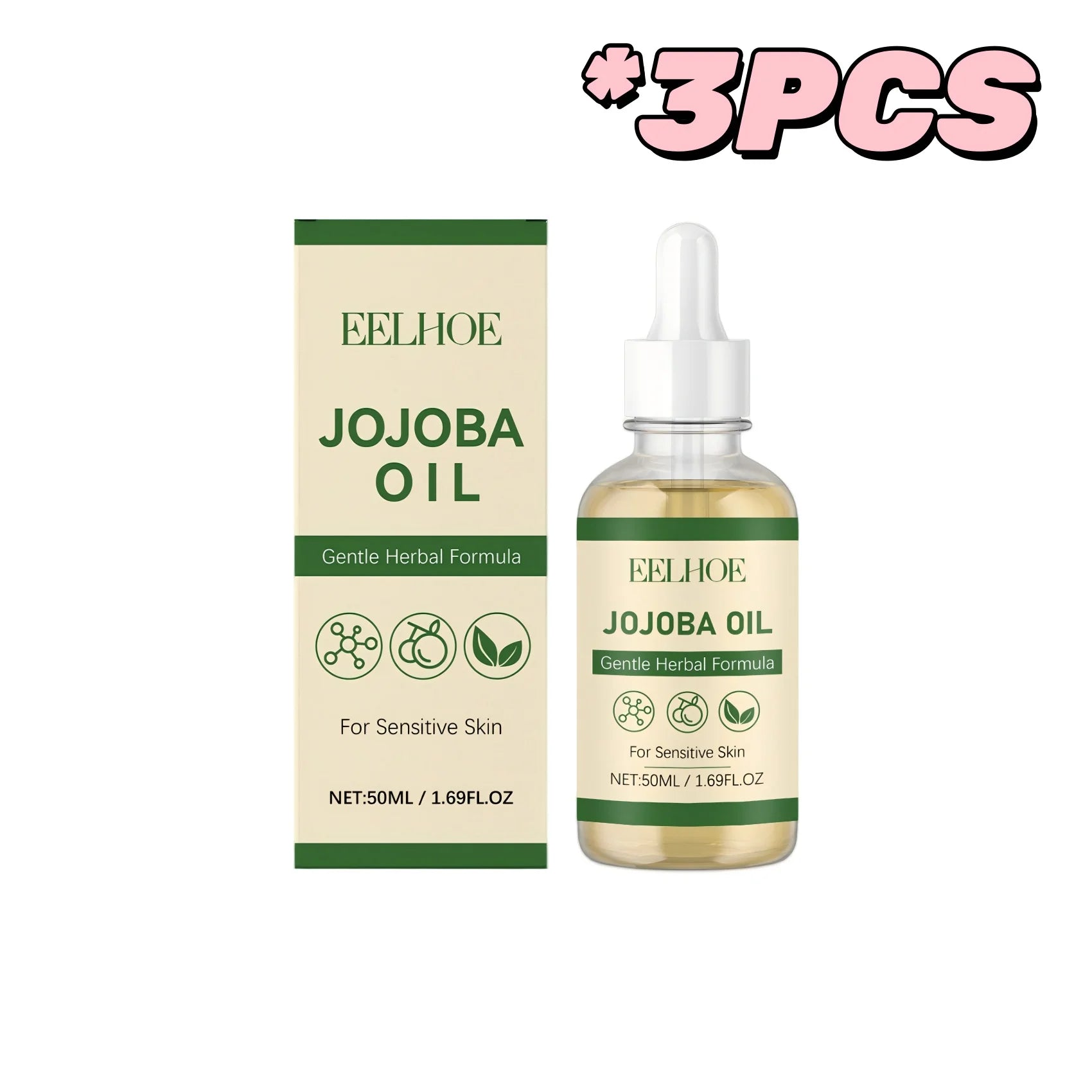 100% Pure Organic Jojoba Oil Cold Pressed Natural Body Massage Oil Moisturizing Hydrating Anti Dry Skin Care for Face Hair Nails