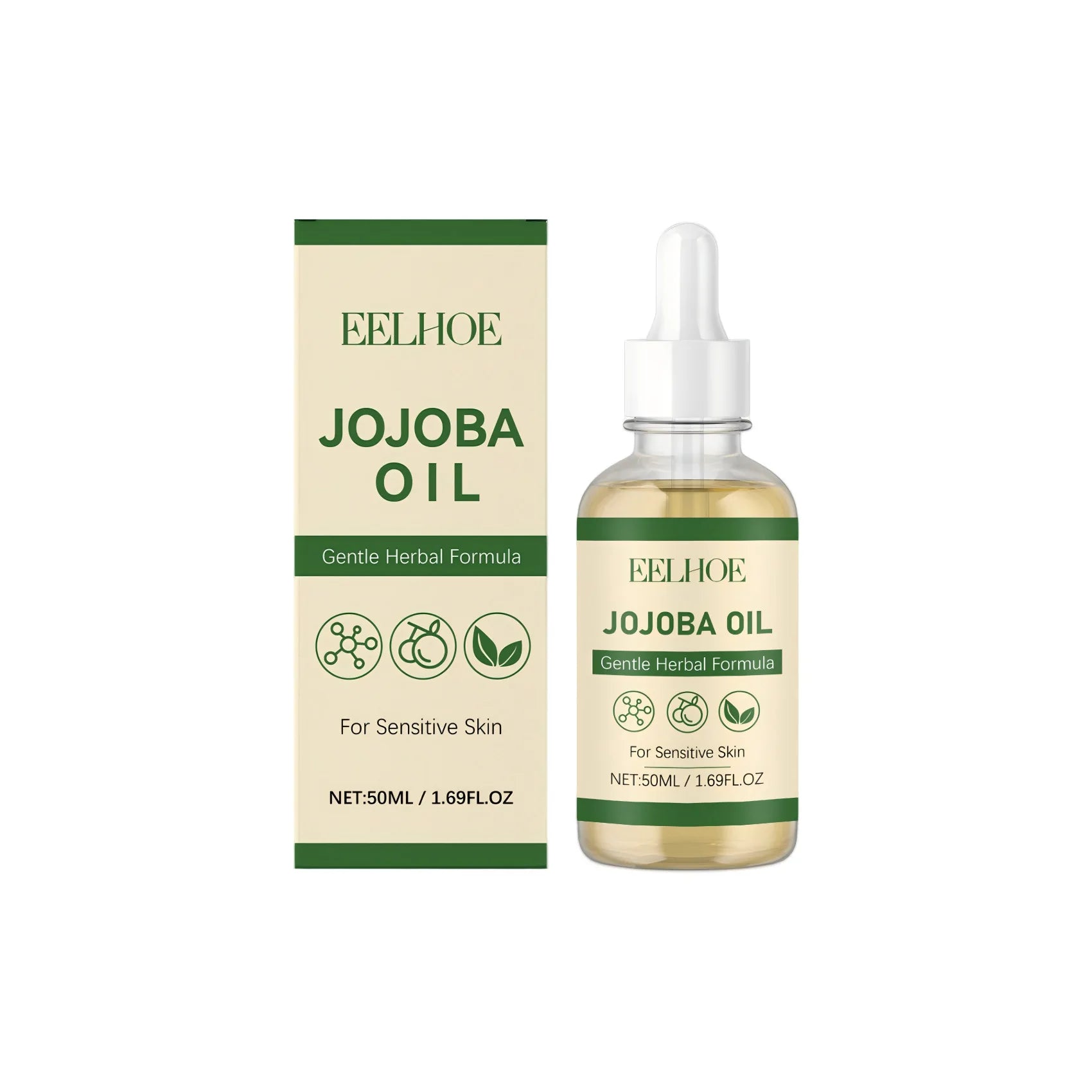100% Pure Organic Jojoba Oil Cold Pressed Natural Body Massage Oil Moisturizing Hydrating Anti Dry Skin Care for Face Hair Nails