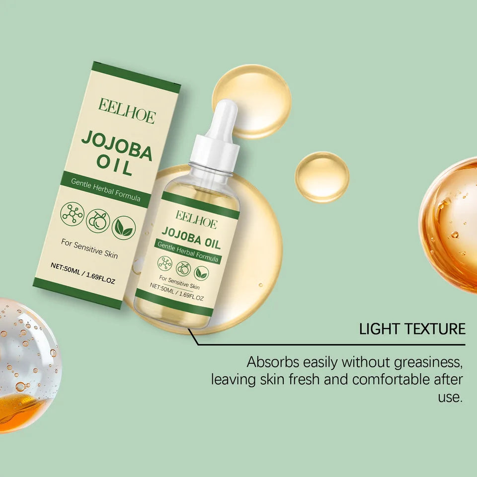 100% Pure Organic Jojoba Oil Cold Pressed Natural Body Massage Oil Moisturizing Hydrating Anti Dry Skin Care for Face Hair Nails