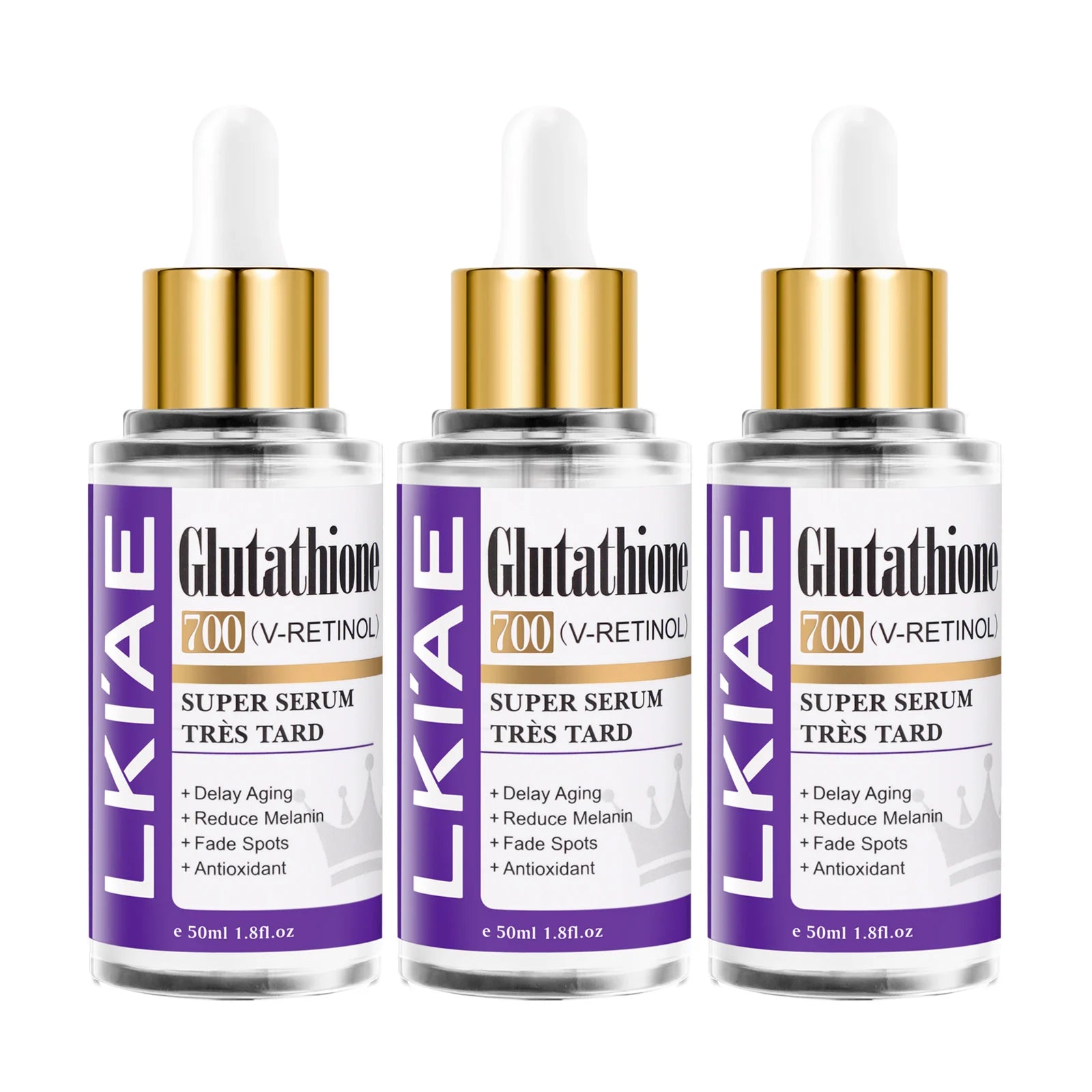 LKIAE Glutathione Whitening Face Serum, Remove Melanin, Dark Spots, Chloasma, With Retinol, Niacinamide, For All Skin Types