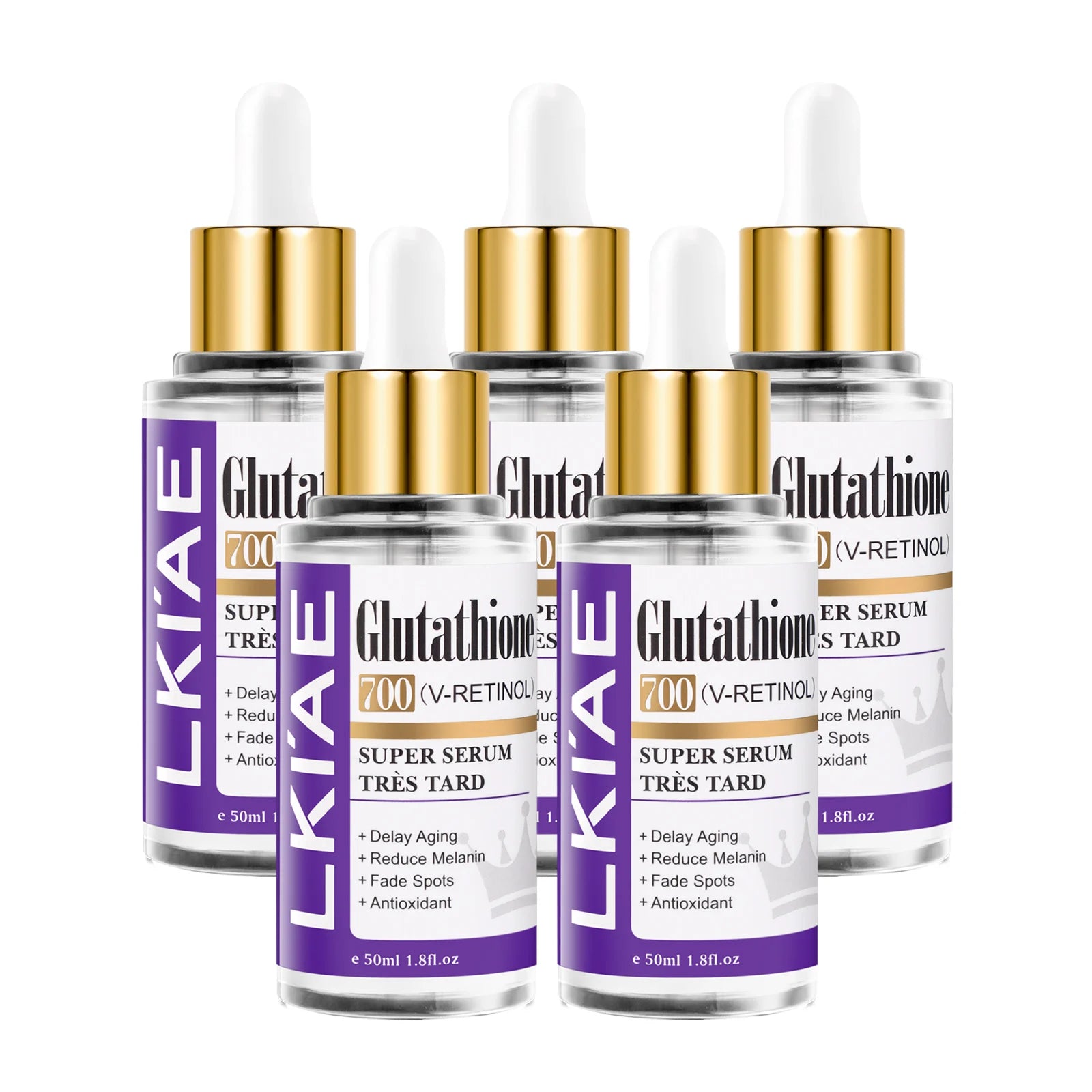 LKIAE Glutathione Whitening Face Serum, Remove Melanin, Dark Spots, Chloasma, With Retinol, Niacinamide, For All Skin Types