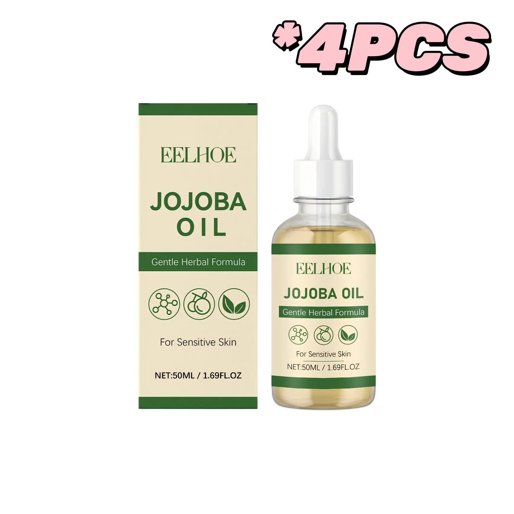100% Pure Organic Jojoba Oil Cold Pressed Natural Body Massage Oil Moisturizing Hydrating Anti Dry Skin Care for Face Hair Nails
